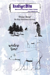 Polar Bear A6 Red Rubber Stamp